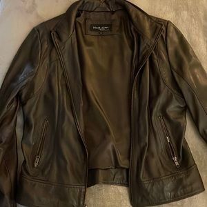 Black Rivet - brown leather jacket